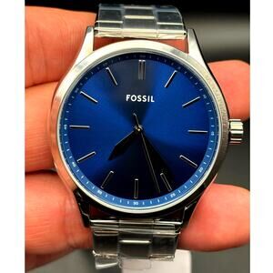 Fossil BQ2860 Fenmore Three-Hand Blue Dial Stainless Steel Men’s Watch NIBWT